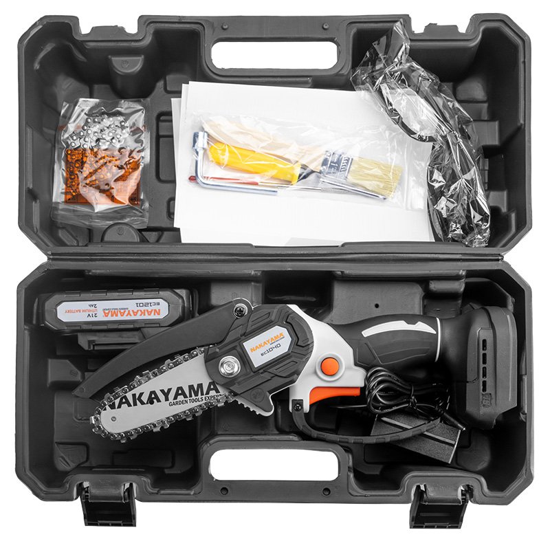 CORDLESS MINI CHAINSAW 20V, BRUSHLESS, BAR 10cm,815gr, 1/4"1.1mm 28links,11m/s,1x2ah - Image 2