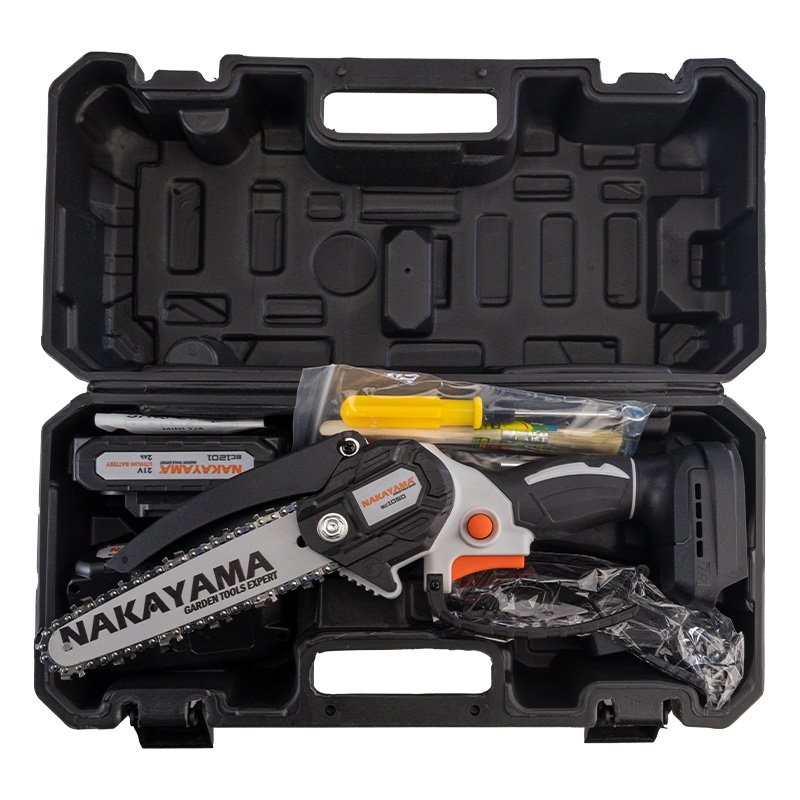 CORDLESS MINI CHAINSAW 21V, BRUSHLESS, BAR 15cm, 825gr, 1/4"1.1m 37links,11m/s,2x2ah - Image 3