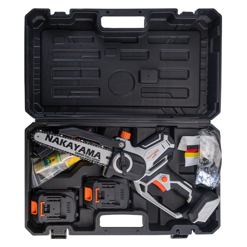 CORDLESS MINI CHAINSAW 21V, BRUSHLESS, BAR 20cm, 1,3 kg, CHAIN 1/4"1.1mm 46Links, 10m/s, 2x2Ah Li-Io - Image 3