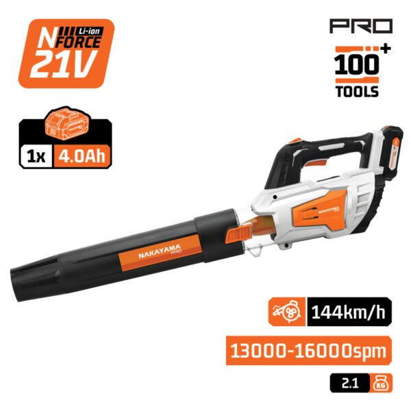NAKAYAMA Pro EC1641X4 CORDLESS BLOWER 20V,Li-Ion,1x4Ah,16000rpm,AIR SPEED 144Km/h