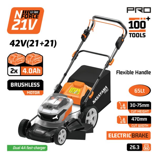 NAKAYAMA Pro EC1730X44 CORDLESS LAWN MOWER SELF-PROPELLED,BRUSHLESS,42V,Li-Ion,1x4Ah,WIDTH 47CM