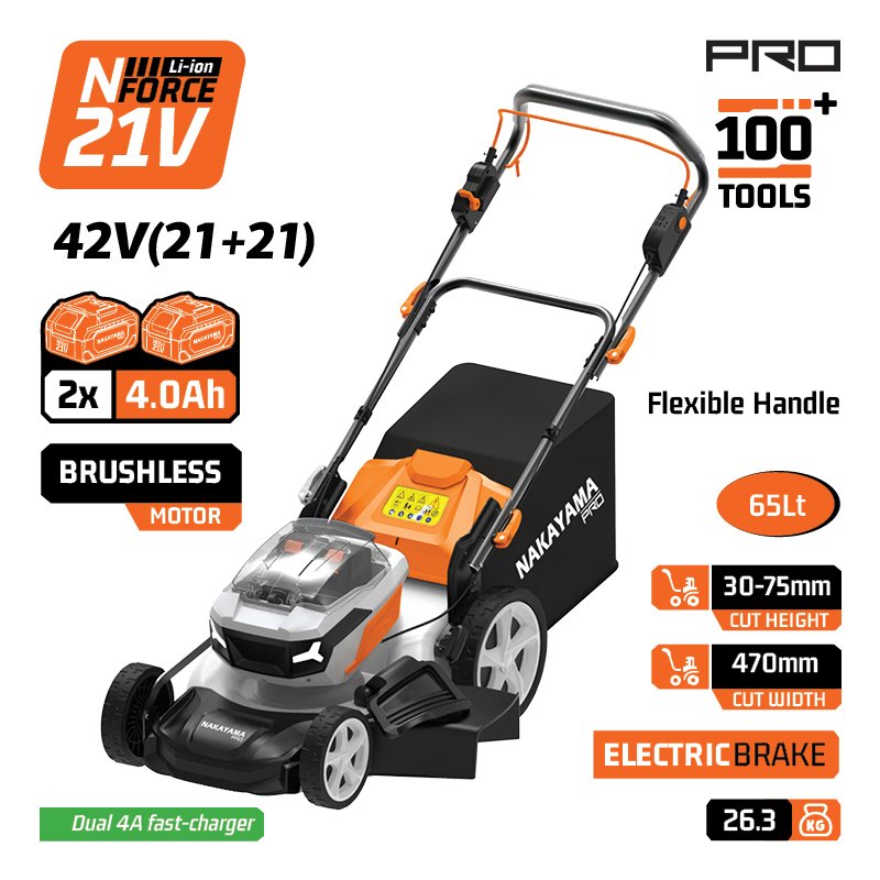 NAKAYAMA Pro EC1730X44 CORDLESS LAWN MOWER SELF-PROPELLED,BRUSHLESS,42V,Li-Ion,1x4Ah,WIDTH 47CM