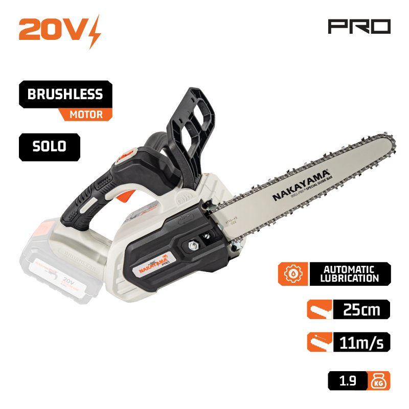 BRUSHLESS CHAIN SAW 20V SOLO CORDLESS