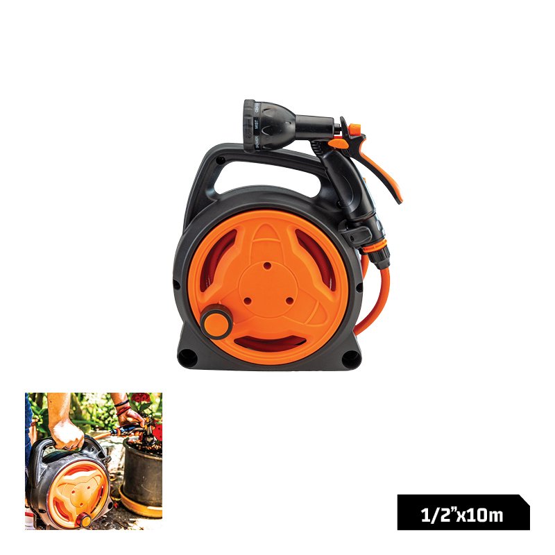 WATER REEL WITH PISTOL & RUBBER, 1/2 "x10m