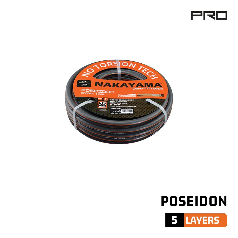 GARDEN HOSE POSEIDON 5 COATINGS 15m 1/2''
