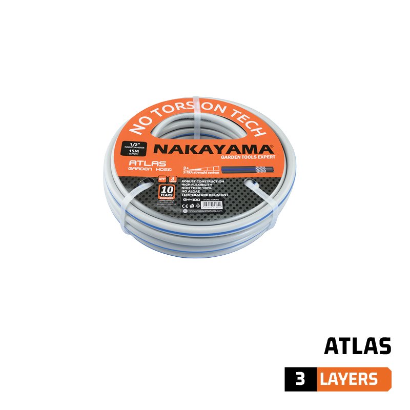 GARDEN HOSE ATLAS 3 COATINGS 15Μ 1/2''