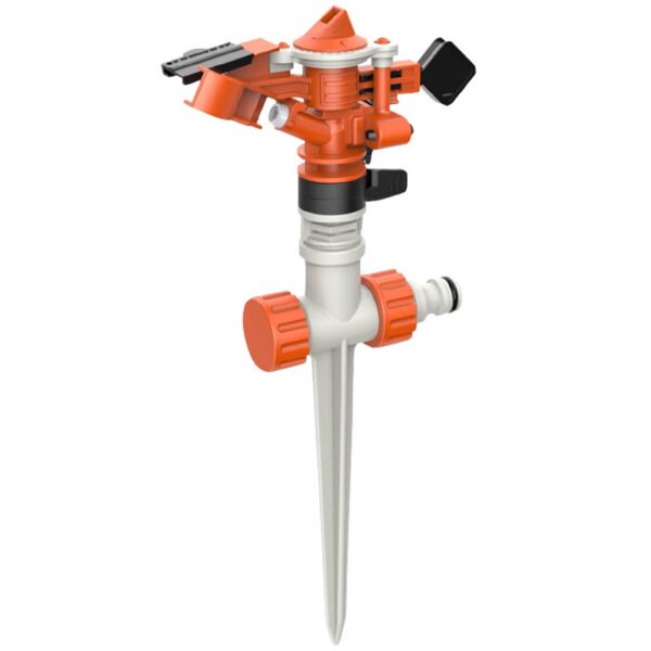 VARI ROTATION PLASTIC IMPACT SPRINKLER ON 2 WAY SPIKE