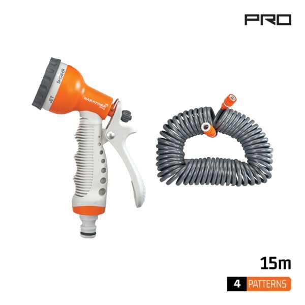 HOSE COIL SET 15m WITH SPRAY GUN