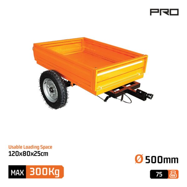 TRAILER 300Kg, FOR MB9300 WHEELS 4.00x12"