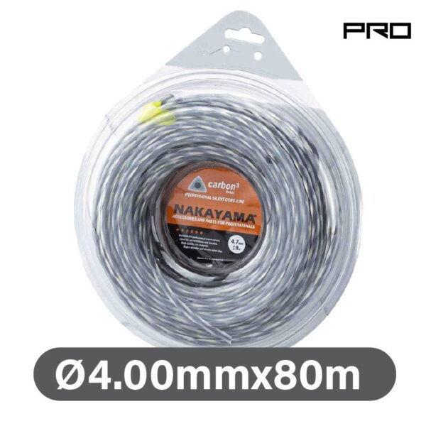 BRUSHCUTTER NYLON LINE CARBON TWIST DIAMETER 4,00mm, LENGTH 80m
