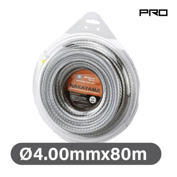NYLON THREAD Aluminium Square 4.00mm x 80m