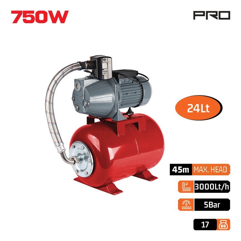 GARDEN PUMP WITH TANK 24Lt 750W