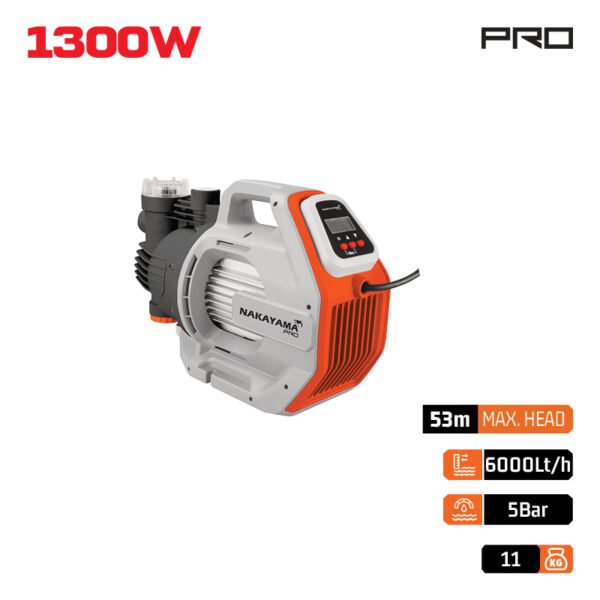 WATER PRESSURE PUMP 1300watt 53m 6000 L/H , LCD DISPLAY