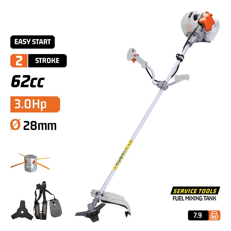 GASOLINE BRUSH CUTTER 3HP, 62cc