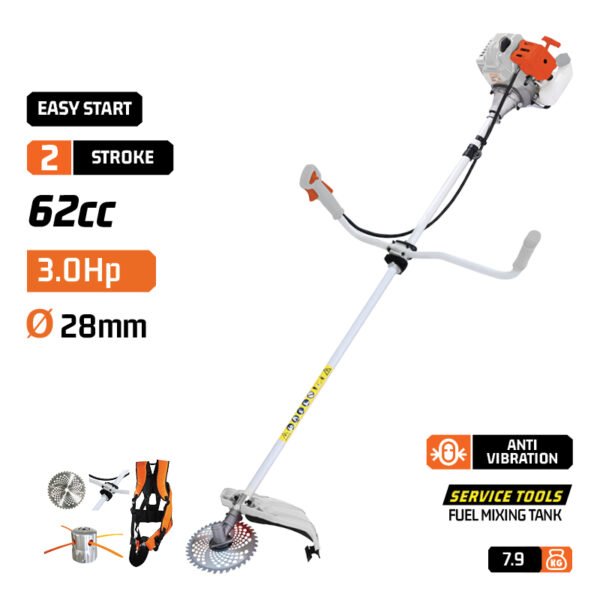 GASOLINE BRUSH CUTTER 72CC, 3,8ΗΡ, 28mm SHAFT