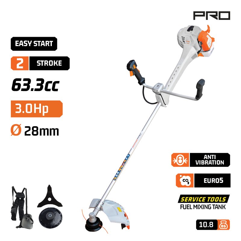 NAKAYAMA PRO Gasoline Brush Cutter 63,3Cc 3Hp With Anti-Vibration
