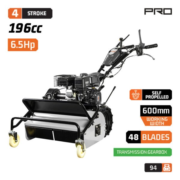 4-STROKE SELF-PROPELLED GASOLINE GRASS CHIPPER 60cm, 48 “Y” TYPE HAMMERS, 6.5HP