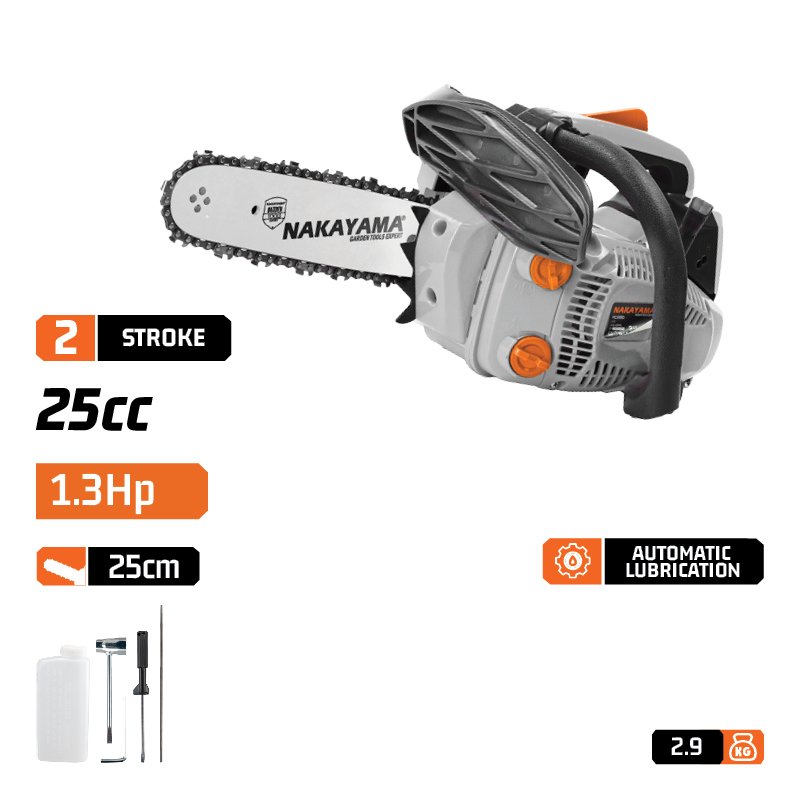 NAKAYAMA Gasoline Chain Saw 25.4Cc, 25Cm, 3/8''Lp, 1,3Mm, 40Links