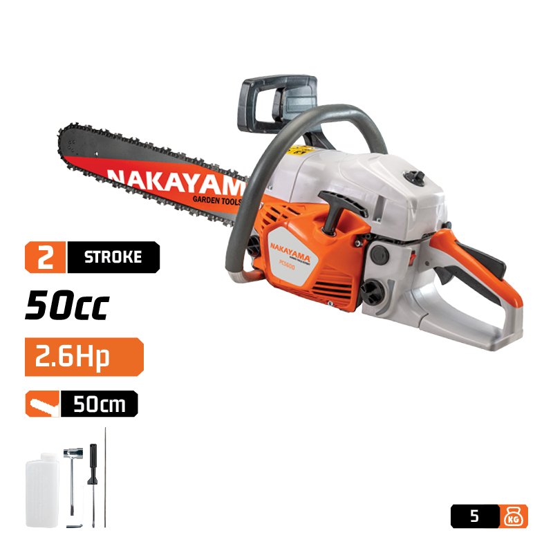 NAKAYAMA Gasoline Chain Saw 2.6Hp, 50Cc, 50Cm, 0,325'' 1,5Mm, 76Links