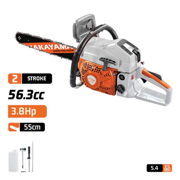 NAKAYAMA Gasoline Chain Saw 56,3Cc, 3,8Hp, 55Cm, 0,325'' 1,5Mm, 86Links