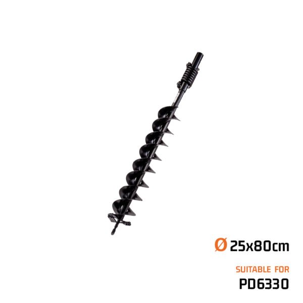 NAKAYAMA PRO Earth Auger Drill Φ25X80Cm, Double-Helical, With Shock-Absorbing