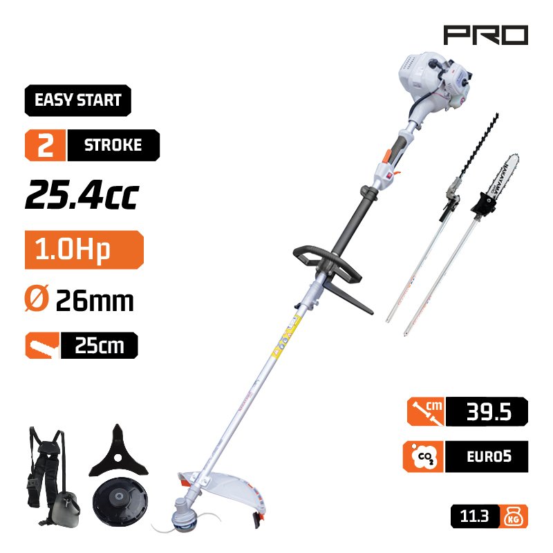 NAKAYAMA PRO Gasoline Garden Multi-Tool 1Hp 4 In 1 25.4Cc , 25Cm Bar, 1/4'', 1,1Mm