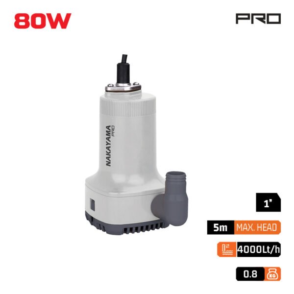 BILGE PUMP 12V/DC, 80W, 5M, 4000Lt/H