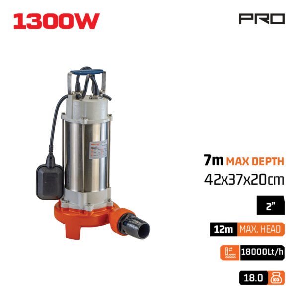 DIRTY WATER SUBMERSIBLE PUMP 1300W