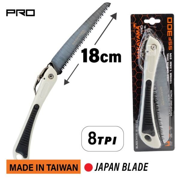 FOLDING HAND SAW MADE IN JAPAN, 180mm 1.3mm, 8TPI