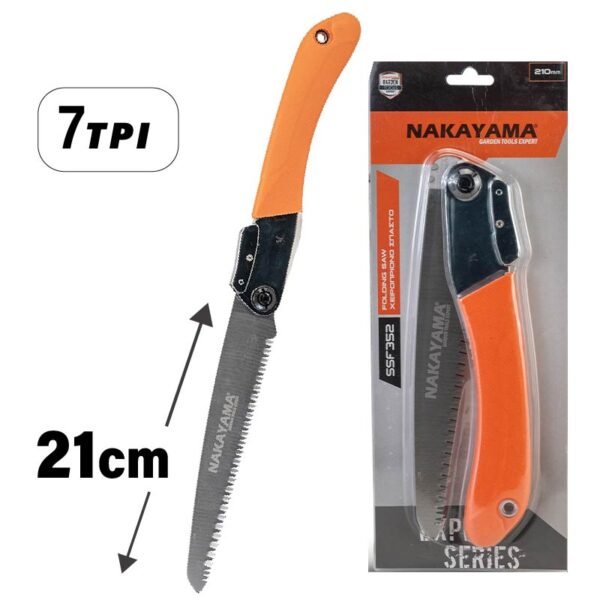 FOLDING SAW WITH METAL LOCK,TWO COMPONENT HANDLE,3 ANGLE TEETH 210mm-7TPI 1.2mm