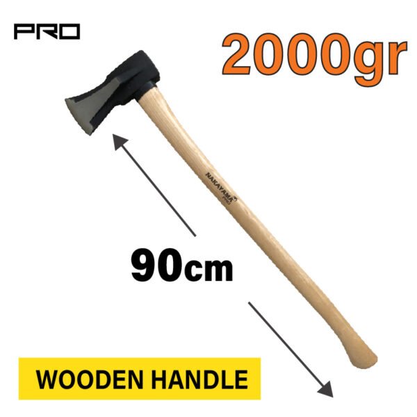 SPLITTING AXE WITH WOOD HANDLE WEIGHT 2Kg, LENGTH 90cm