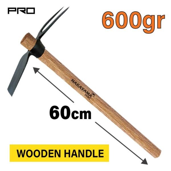 2 TEETH HOE PRONG WITH WOODEN HANDLE 600g 60cm