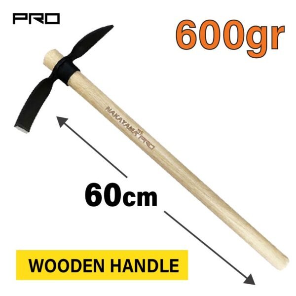 MINI HOE +PRONG WITH WOODEN HANDLE 600g 60cm