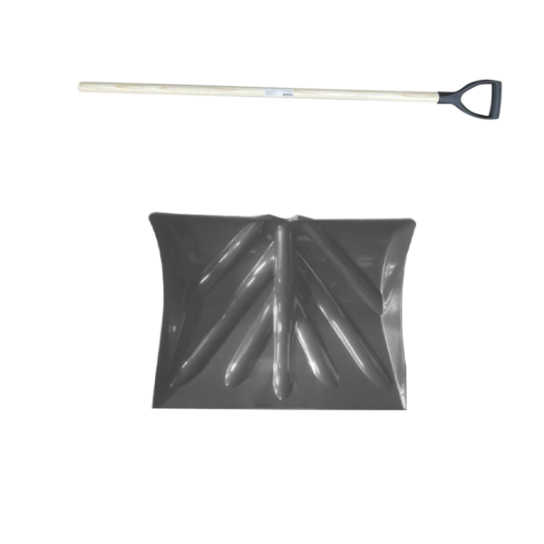 PLASTIC SNOW SHOVEL SCOOP SET WITH WOOD HANDLE (340*450mm*32mm/126cm)