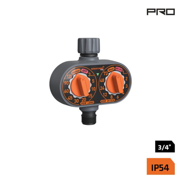 NAKAYAMA Pro GH9139 Προγραμματιστής Ποτίσματος Μπαταρίας, με Δύο Διακόπτες Προγραμματισμού