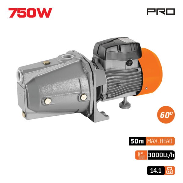 JET SURFACE WATER PUMP 750W, 50m, 3000L/h