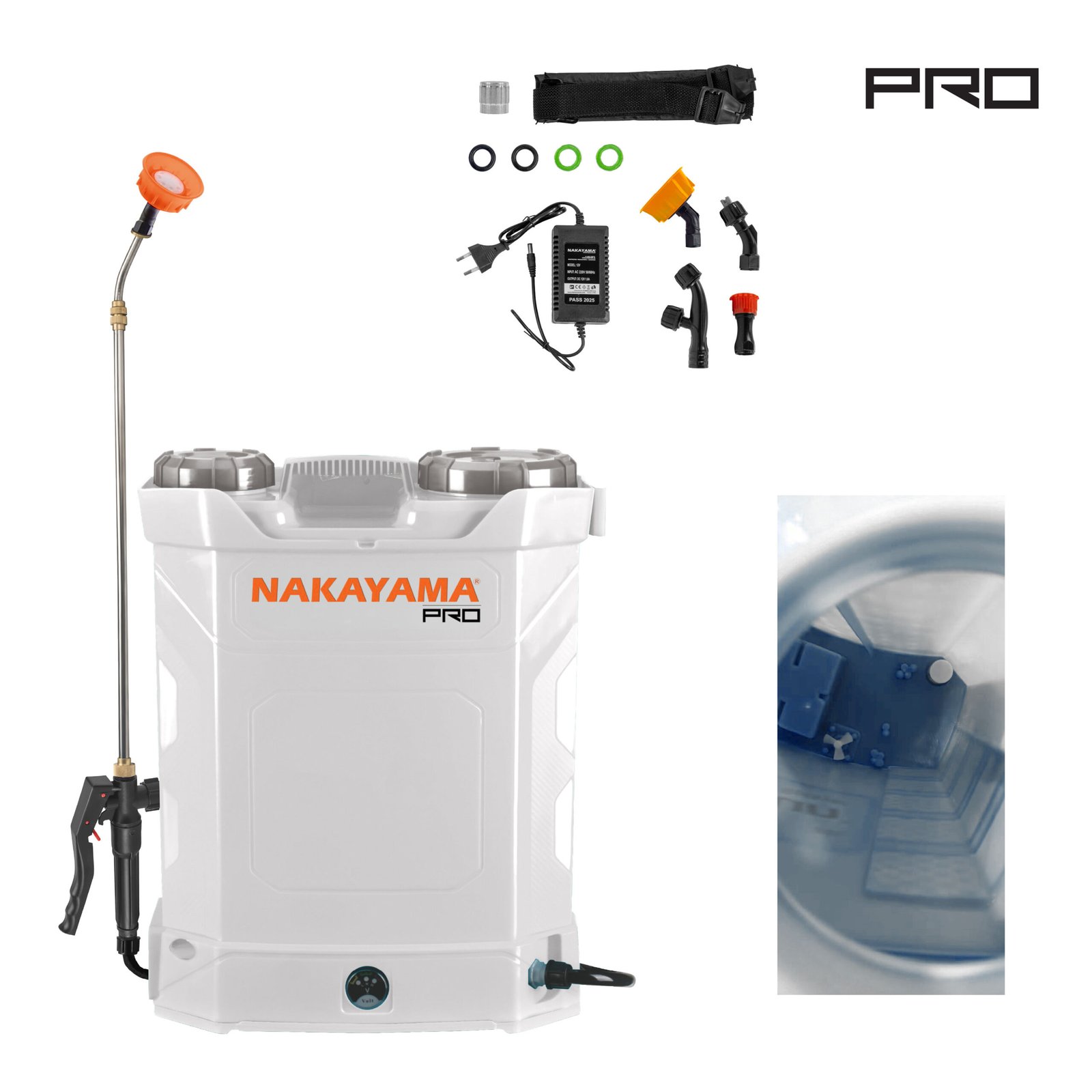 KNAPSACK LITHIUM BATTERY SPRAYER 12V, 8Ah,16Lt WITH AGITATION, SS TELESCOPIC LANCE & BRASS CONNECTOR